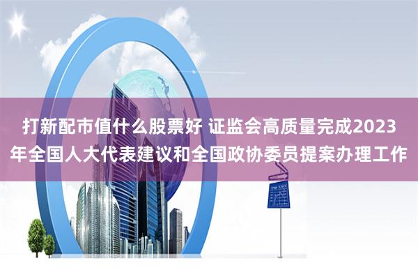 打新配市值什么股票好 证监会高质量完成2023年全国人大代表建议和全国政协委员提案办理工作